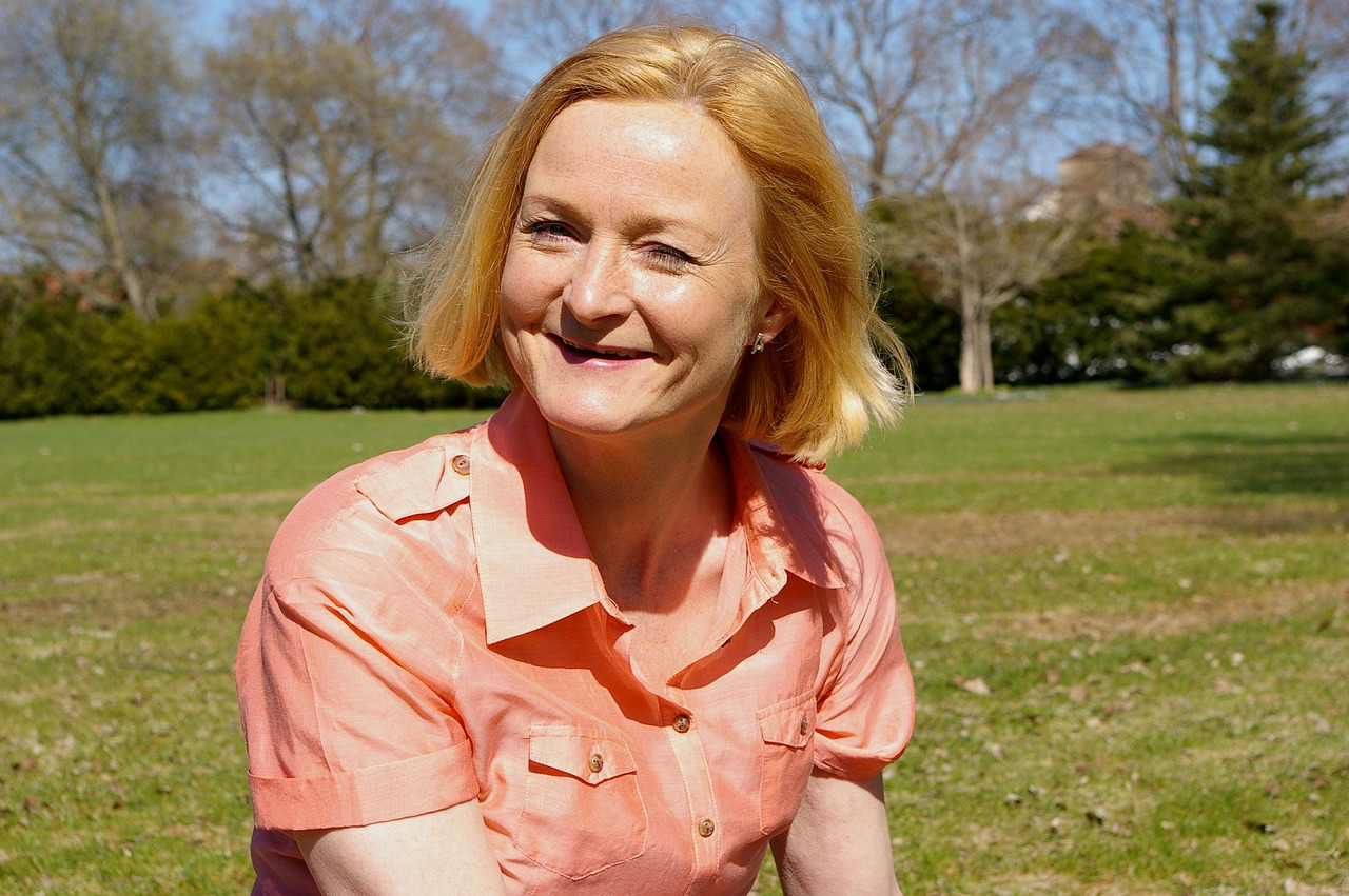 Middle aged woman smiling