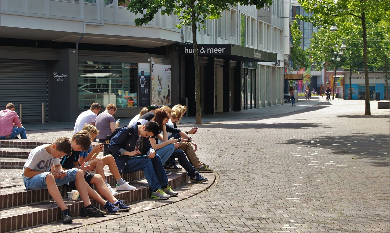 A group of teenage digital natives