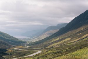 Road through a highland glen
