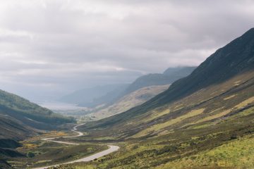 Road through a highland glen