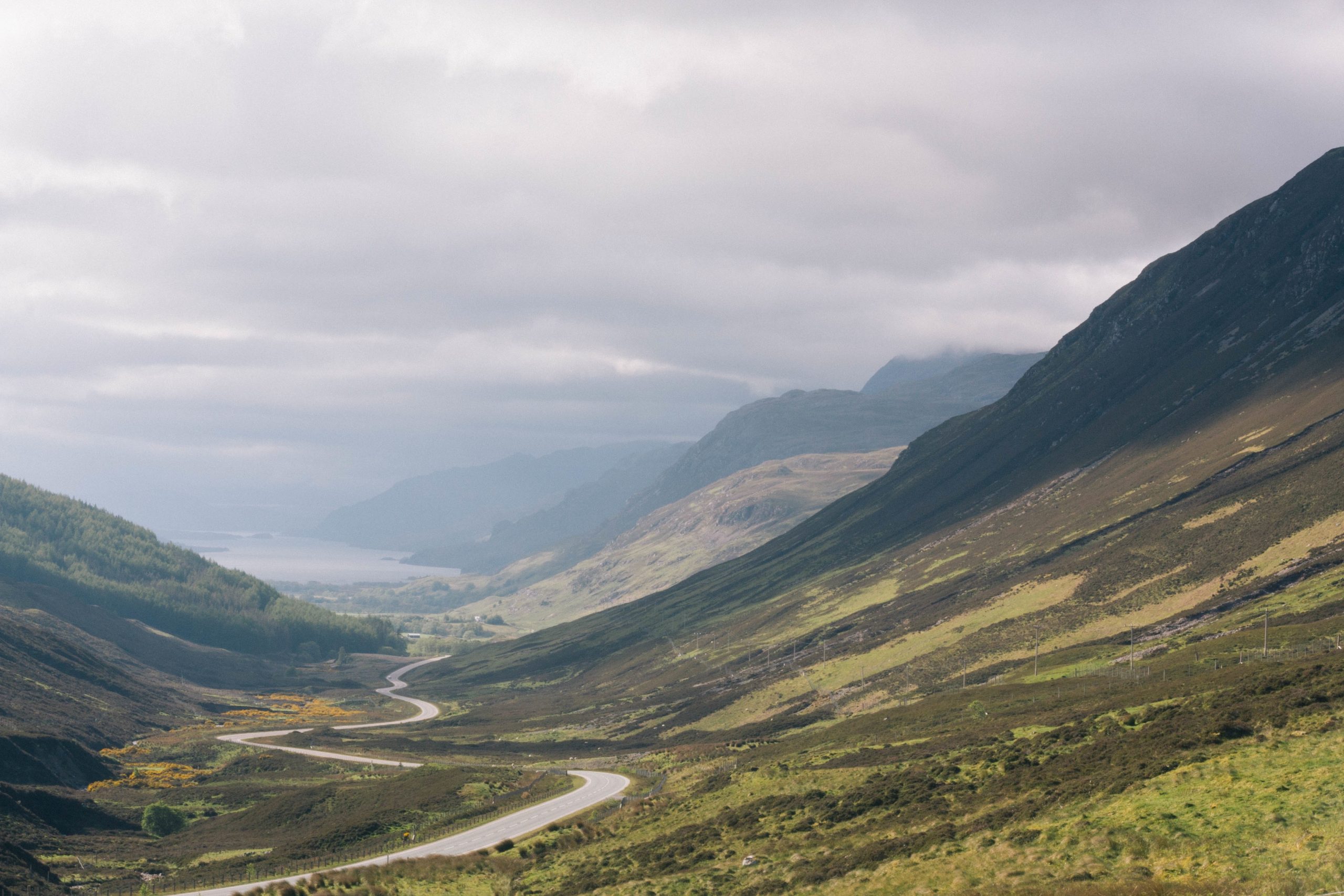 Road through a highland glen