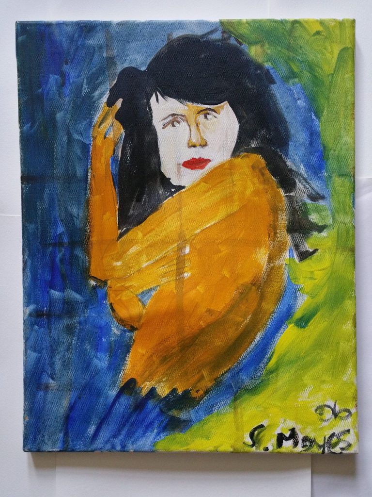 Paining of a woman by Sheena Moyes