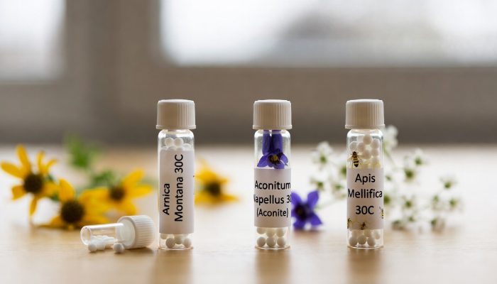 an image of 3 small bottles of homopathic remedies