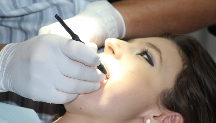 Woman at the dentist