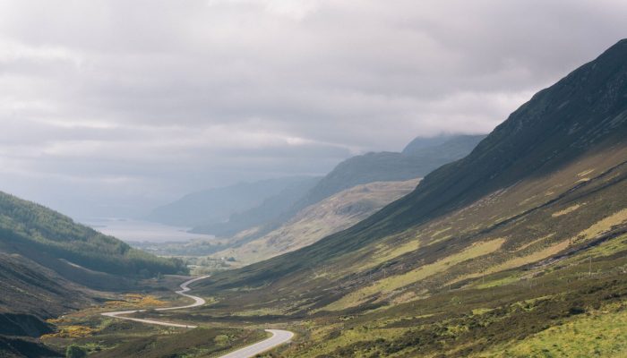 Road through a highland glen